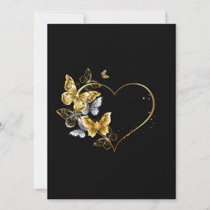 Herz mit goldenen Schmetterlingen Save The Date