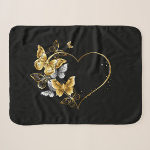 Herz mit goldenen Schmetterlingen Sherpadecke