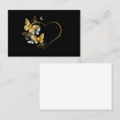 Herz mit goldenen Schmetterlingen Visitenkarte (Vorne/Hinten)