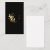 Herz mit goldenen Schmetterlingen Visitenkarte (Vorne/Hinten)