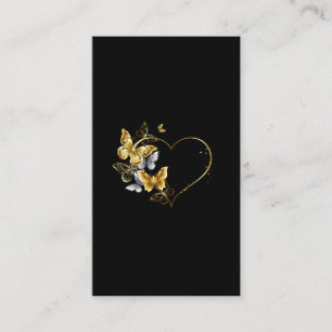 Herz mit goldenen Schmetterlingen Visitenkarte