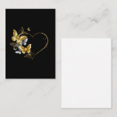 Herz mit goldenen Schmetterlingen Visitenkarte (Vorne/Hinten)