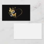 Herz mit goldenen Schmetterlingen Visitenkarte (Vorne/Hinten)