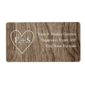 Herz mit Initialen Holzkorn rustikale Hochzeit (Vorne)