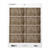 Herz mit Initialen Holzkorn rustikale Hochzeit (Vorne)