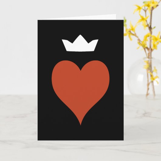 Herz mit Krone Karte (Gelbe Blume)