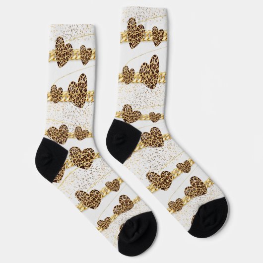 Herz, mit Leopard  Socken (Rechts)