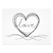 Herz mit "Liebe" in Continuous Line Art Fotodruck (Vorne)