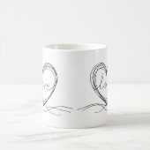 Herz mit "Liebe" in Continuous Line Art Kaffeetasse (Mittel)