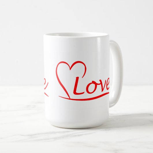 Herz mit Liebe Kaffeetasse (VorderseiteRechts)