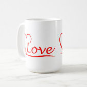 Herz mit Liebe Kaffeetasse (Vorderseite Links)