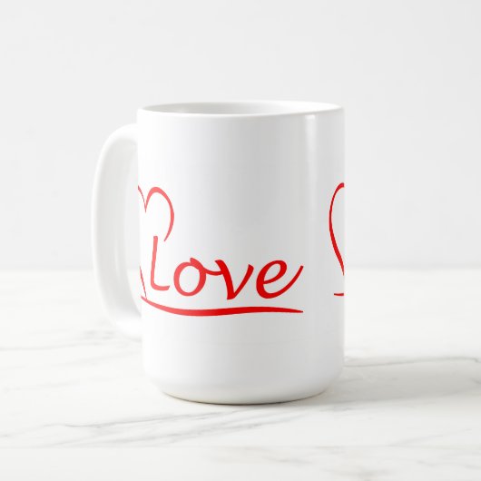 Herz mit Liebe Kaffeetasse (Vorderseite Links)