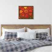 'Herz mit Liebe' Panel Prnt (Rustik)(Orange) Leinwanddruck (Insitu (Schlafzimmer))