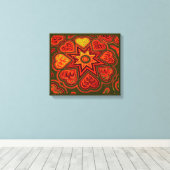 'Herz mit Liebe' Panel Prnt (Rustik)(Orange) Leinwanddruck (Insitu (Holzboden))