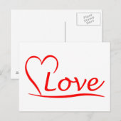 Herz mit Liebe Postkarte (Vorne/Hinten)
