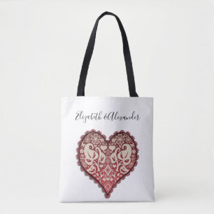 Herz mit Lochmuster, Hochzeit, vintage, Verlobung, Tasche