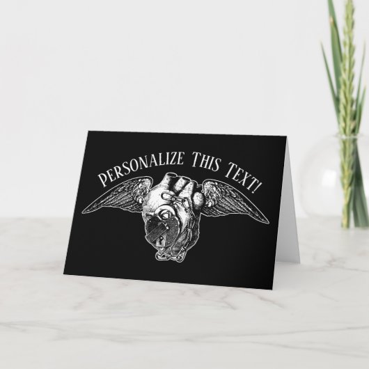 Herz mit Locks und Wings Card Karte (Vorderseite)