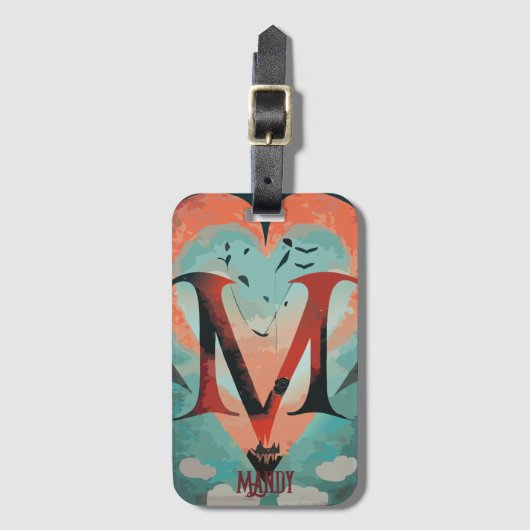 Herz mit M Gepäckanhänger (Vorderseite Vertikal)