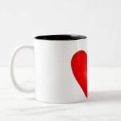 Herz mit Messer Zweifarbige Tasse (Links)