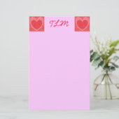 Herz Mit Monogramm Stationery Briefpapier (Stehend Vorderseite)