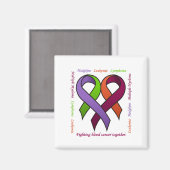 Herz mit Namen auf einem Platz Magnet (Vorderseite/Rückseite)