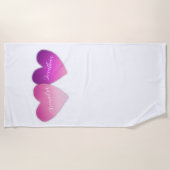 Herz mit Personalisierten Namen Strandtuch (Vorderseite)