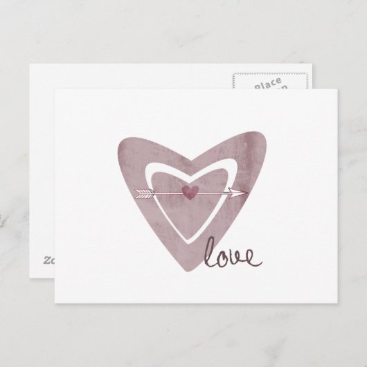 Herz mit Pfeil Postkarte (Vorne/Hinten)