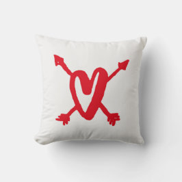 Herz mit Pfeil-Throw-Kissen Kissen