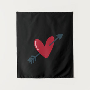 Herz Mit Pfeil Valentinstag Minimal T-Shirt Wandteppich