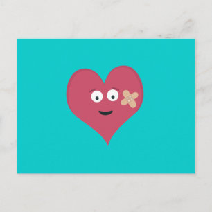 Herz mit Pflaster Postkarte