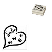 Herz mit Pfoten Print Trail und Individuelle Name Gummistempel (Stempel)