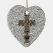 Herz mit Querverzierung Keramik Ornament (Rechts)