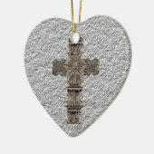 Herz mit Querverzierung Keramik Ornament (Links)