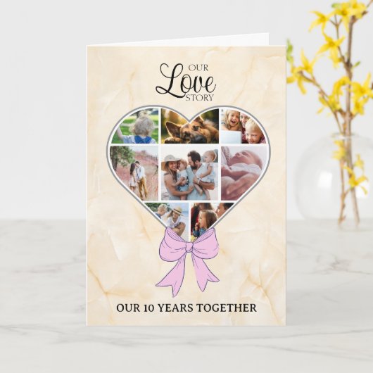 Herz mit rosa Foto Karte (Gelbe Blume)