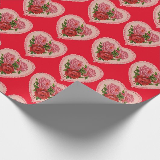 Herz mit Rose Geschenkpapier (Ecke)