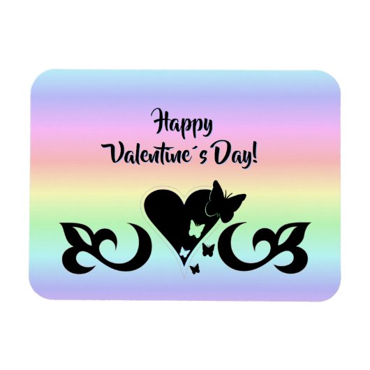 Herz mit Schmetterling und Lily Magnet (Horizontal)