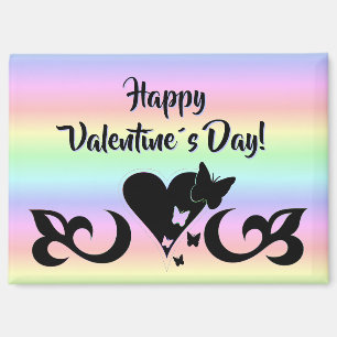 Herz mit Schmetterling und Lily Magnet