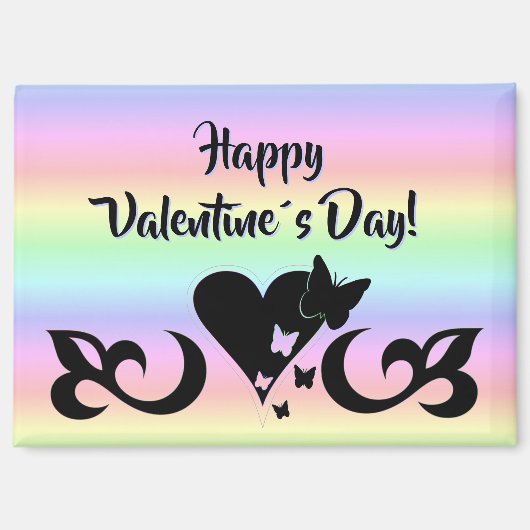 Herz mit Schmetterling und Lily Magnet (Vorderseite)