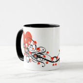 Herz mit Skullen und Wirbel Tasse (Vorderseite Links)