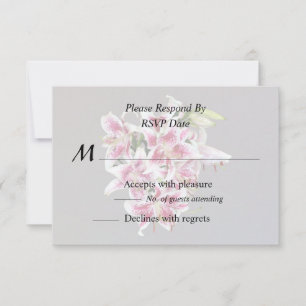 Herz mit Stargazer-Lilien RSVP Karte