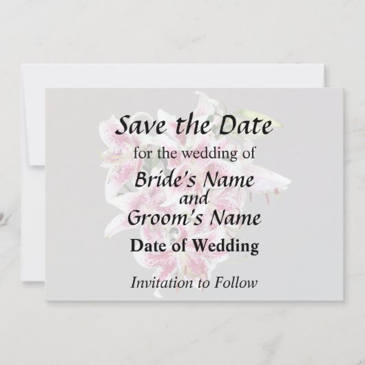 Herz mit Stargazer-Lilien Save The Date (Vorderseite)