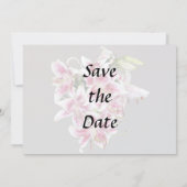Herz mit Stargazer-Lilien Save The Date (Rückseite)