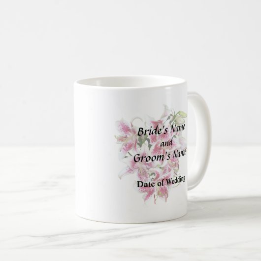 Herz mit Stargazer Lilies Kaffeetasse (VorderseiteRechts)