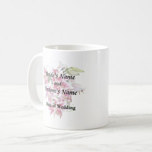 Herz mit Stargazer Lilies Kaffeetasse (Vorderseite Links)