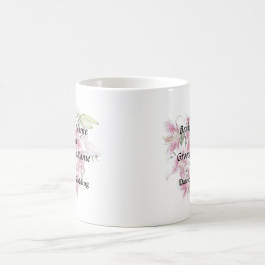 Herz mit Stargazer Lilies Kaffeetasse (Mittel)