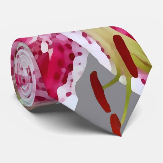 Herz mit Stargazer Lilies Krawatte (Gerollt)