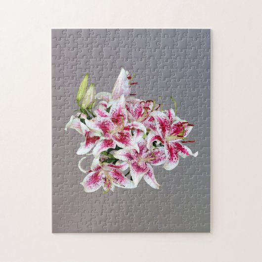 Herz mit Stargazer Lilies Puzzle (Vertikal)