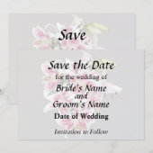 Herz mit Stargazer Lilies Save The Date (Vorne/Hinten)