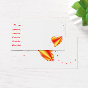 Herz mit Sternen auf Rainbow Business Cards