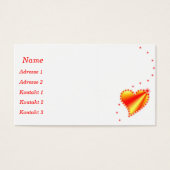 Herz mit Sternen auf Rainbow Business Cards (Vorderseite)